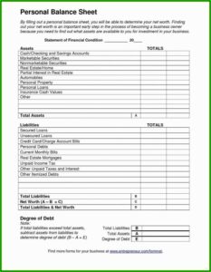 12 Month Balance Sheet Template Excel
