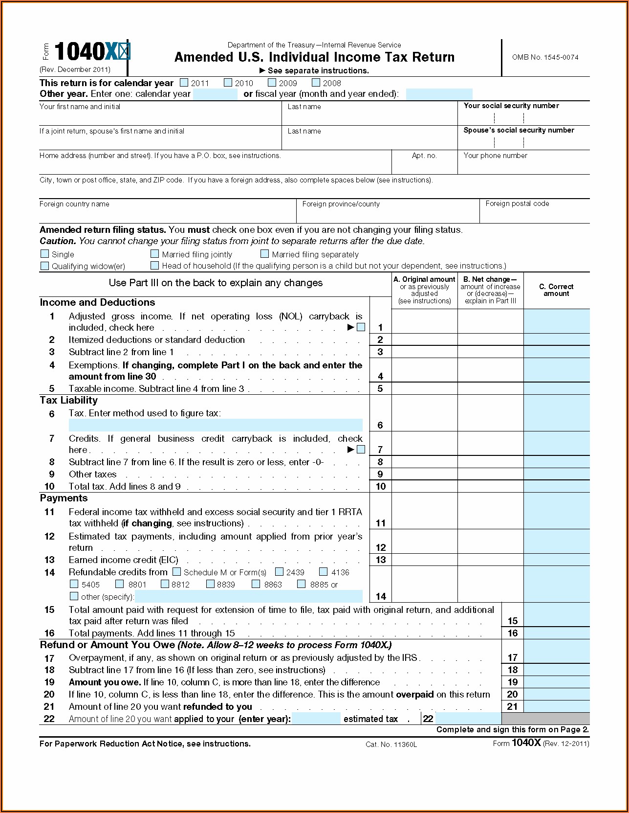 2010 Federal Tax Form 1040 Instructions