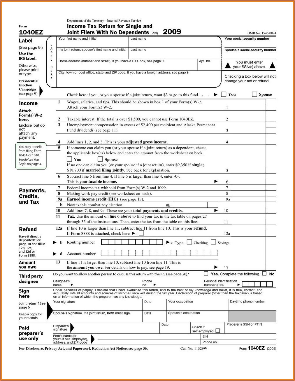 2014 Irs Form 1040a