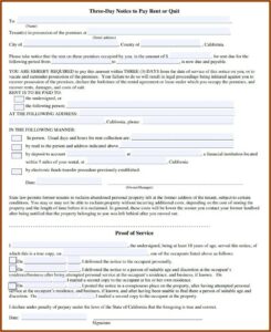 3 Day Notice To Pay Or Quit Form California Pdf