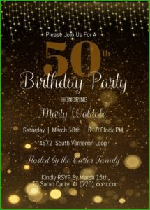 50th Birthday Invitations Template