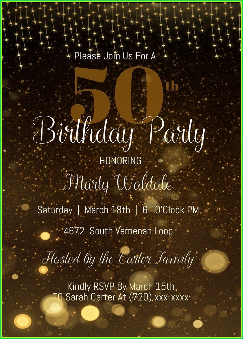 50th Birthday Invitations Template