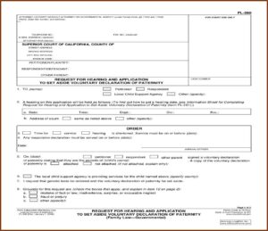 Acknowledgement Of Paternity Parentage Form California