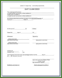 Arizona Quit Claim Deed Form Maricopa County