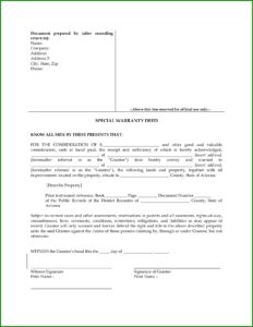 Arizona Quit Claim Deed Template