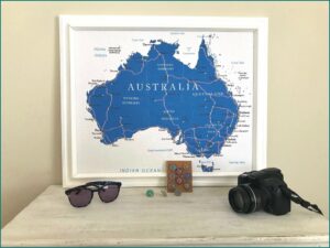 Australia Map On Cork Board