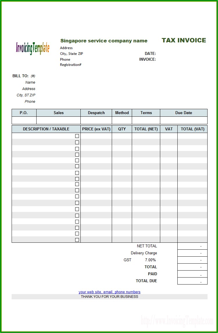 Automotive Invoice Format