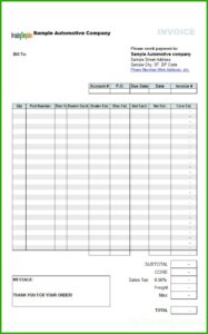 Automotive Receipt Template