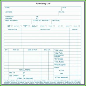 Automotive Shop Invoice Template Free