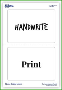 Avery Name Badge Label Template 5147