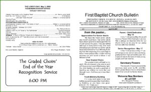 Baptist Church Bulletin Templates