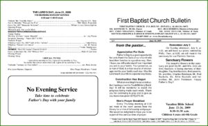 Baptist Church Program Templates