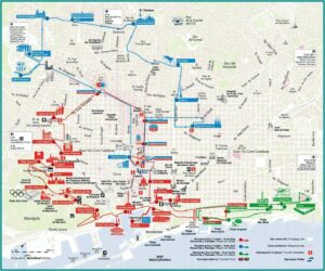 Barcelona Hop On Hop Off Tour Route Map