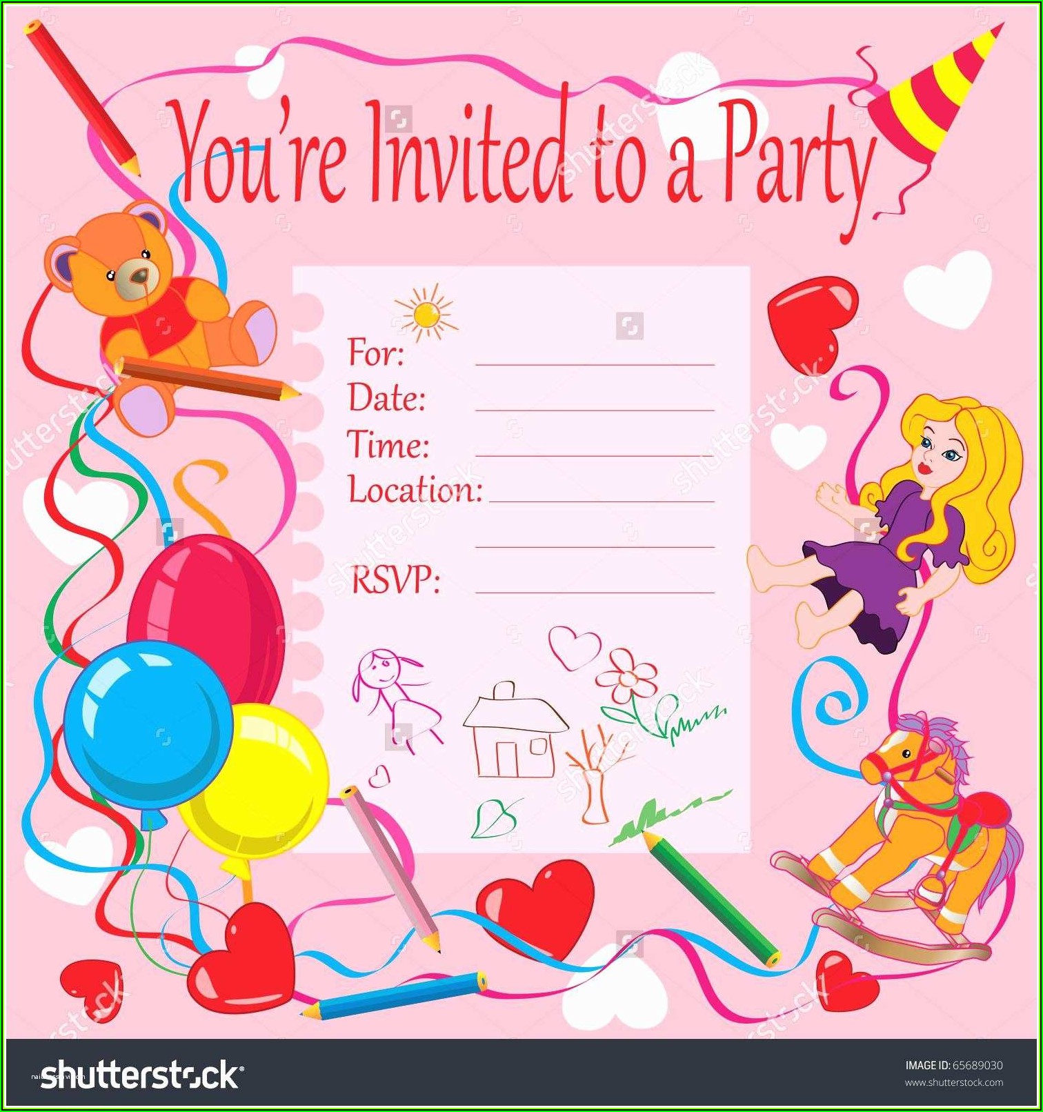 Birthday Party Invitation Cards Printable
