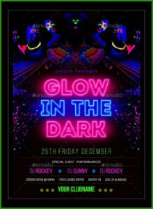 Black Light Party Invitation Templates Free