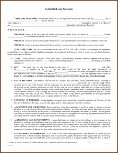 Blank Lease Forms Apartments