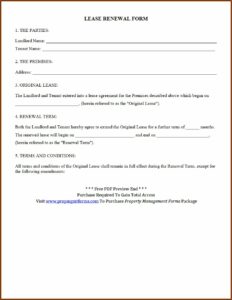 Blank Lease Renewal Forms