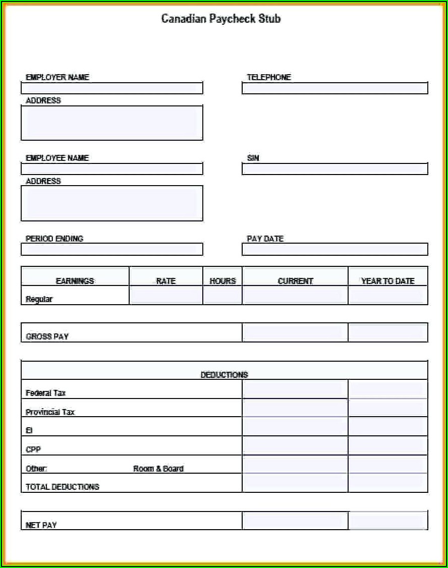 Blank Paycheck Template