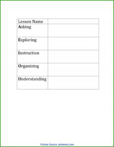 Blank Pre K Lesson Plan Template