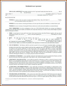Blank Rental Lease Forms