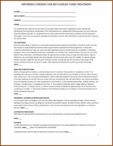Botox Treatment Forms
