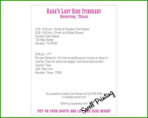 Bridal Shower Agenda Template