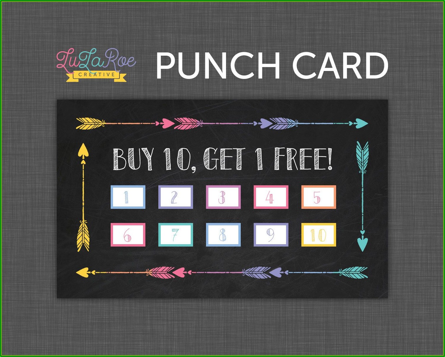 Buy 10 Get 1 Free Punch Card Templates