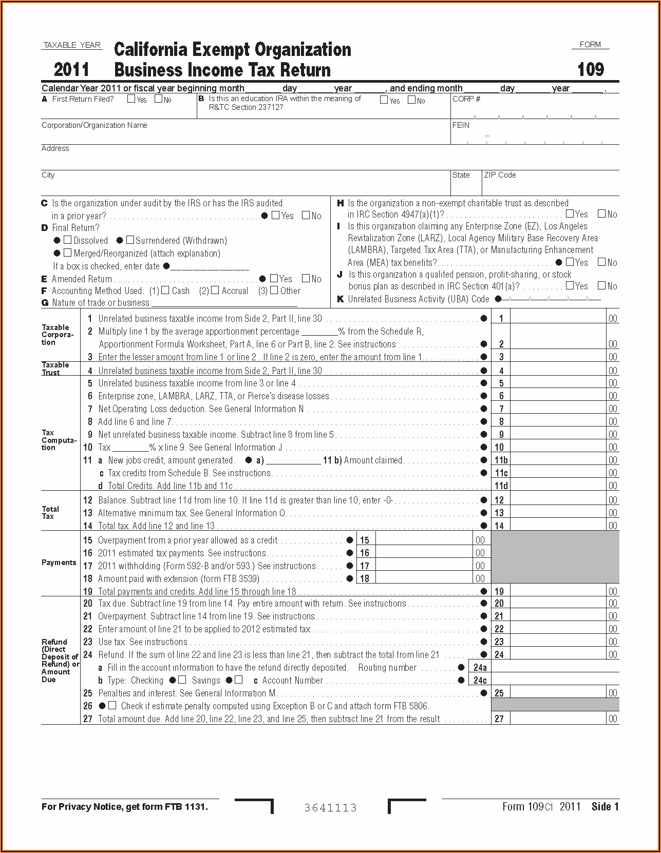 Calif State Tax Forms