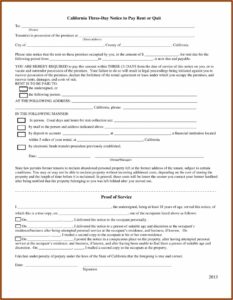 California Rental Eviction Notice Form