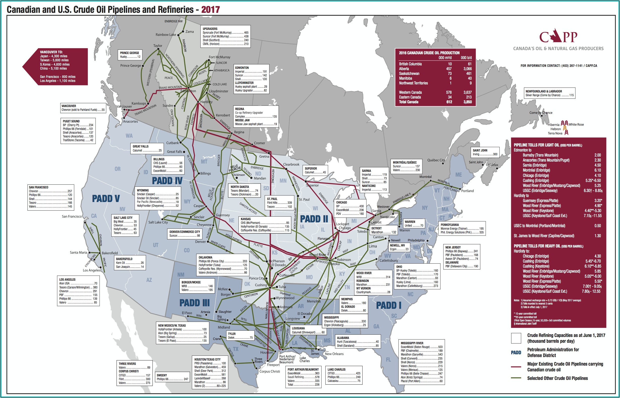 Canadian Crude Oil Pipeline Map