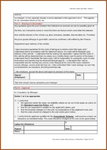 Car Allowance Form For Employees