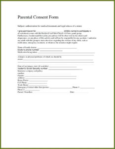 Child Medical Consent Template Uk