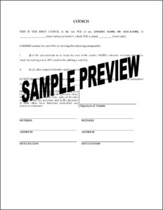 Codicil Template Free Australia