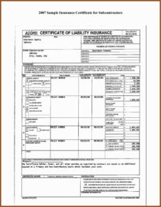 Commercial General Liability Insurance Acord Form