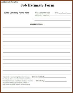 Contractor Forms Templates