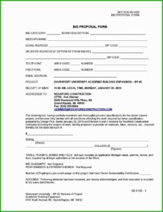 Contractors Bid Template