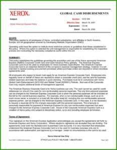 Corporate Credit Card Policy Template