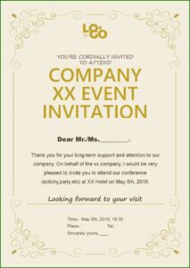 Corporate Event Invitation Templates Free Download
