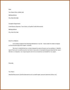 Credit Bureau Dispute Form Transunion
