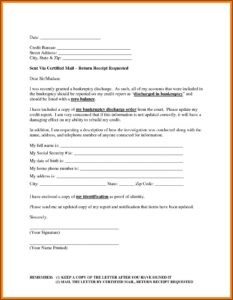 Credit Report Dispute Form Template