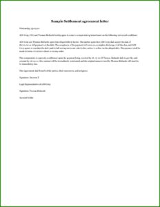 Debt Settlement Agreement Letter Collection Agency