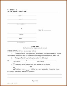 Divorce In Virginia Forms