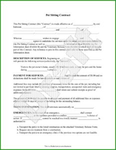 Dog Walker Contract Template