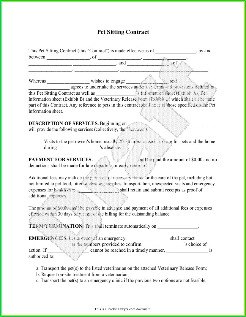 Dog Walker Contract Template