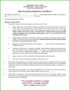 Dog Walking Agreement Template