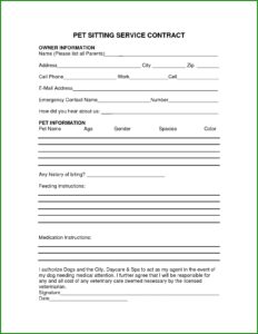 Dog Walking Contract Example