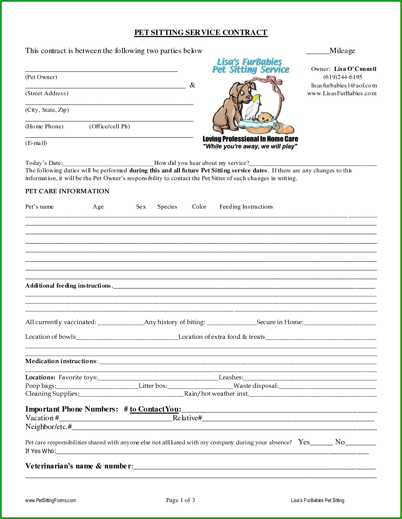 Dog Walking Contract Forms Uk Template 2 Resume