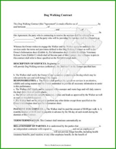 Dog Walking Contract Template