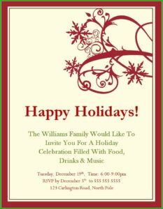 Downloadable Free Holiday Party Invitation Templates Word