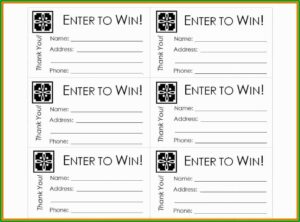 Drawing Entry Ticket Template